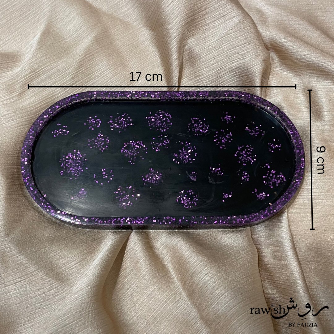 Purple Glittery Resin Trinket Tray