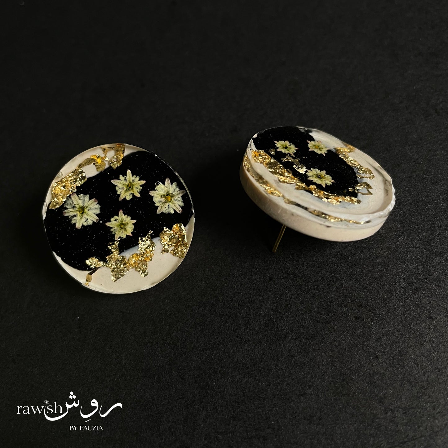 Dual Shade Floral round earrings