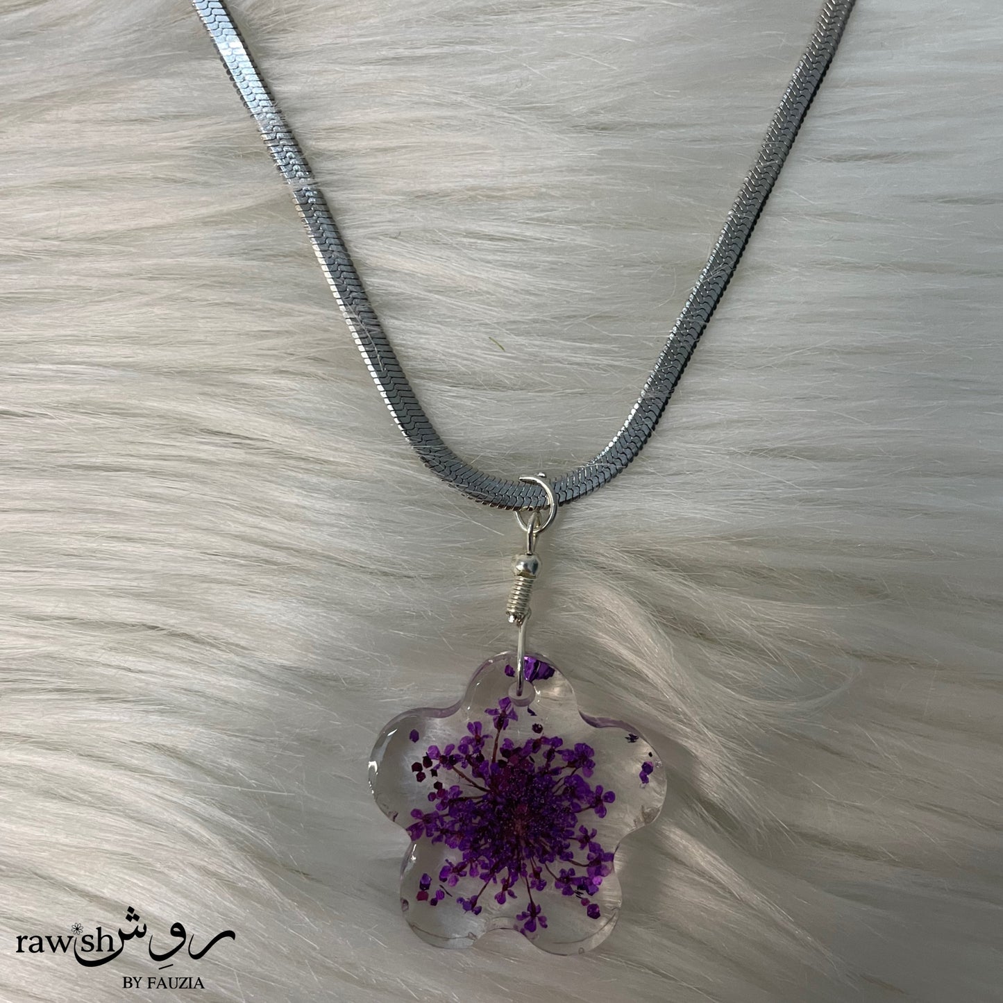 Purple flower shaped floral Pendant