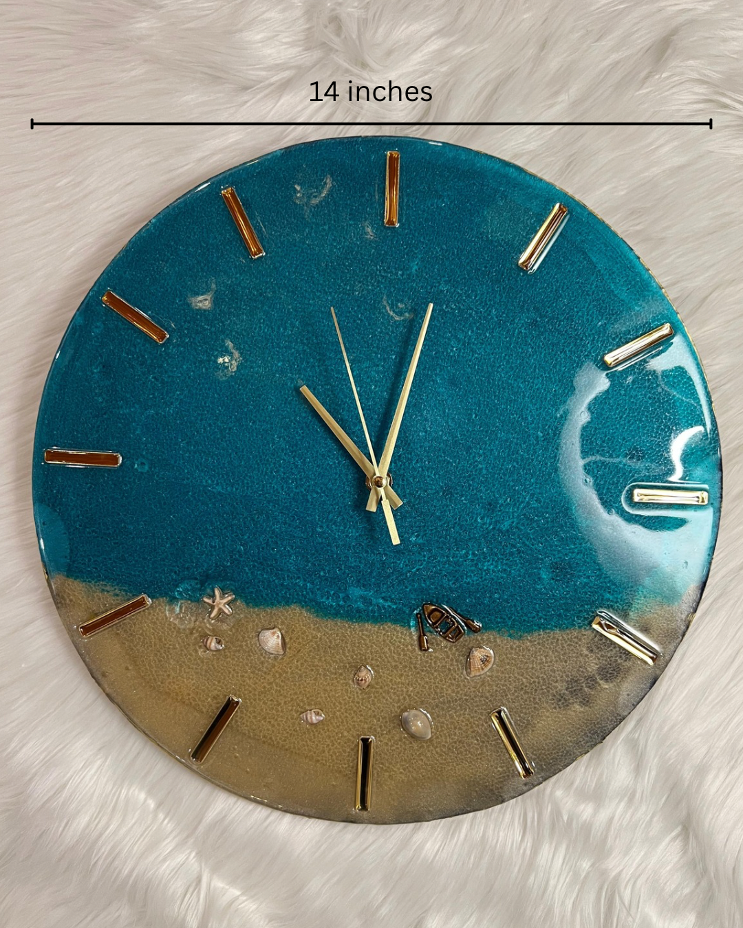 Coastal Calm - Resin Wall Clock