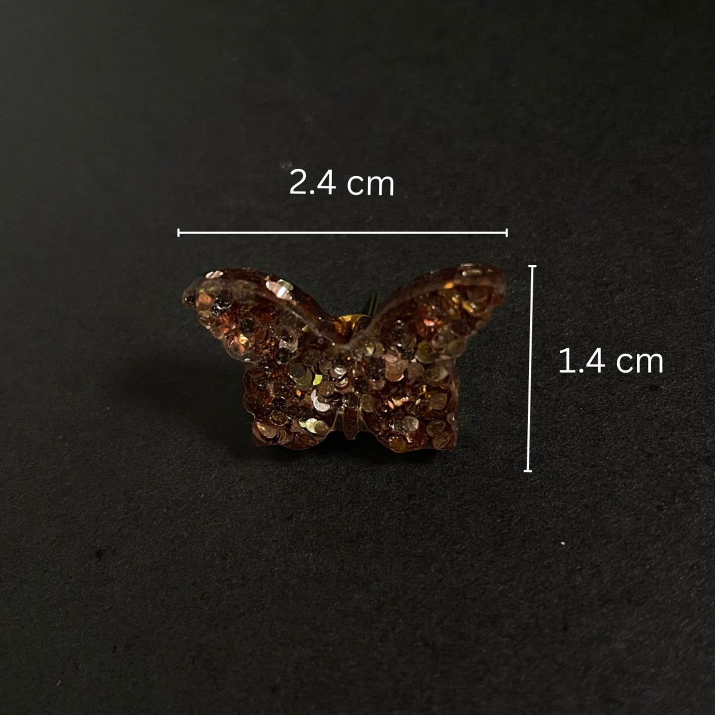 Golden glittery butterfly studs