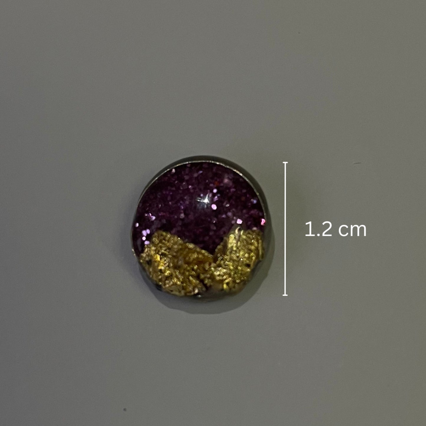 Purple Mini studs with gold foil