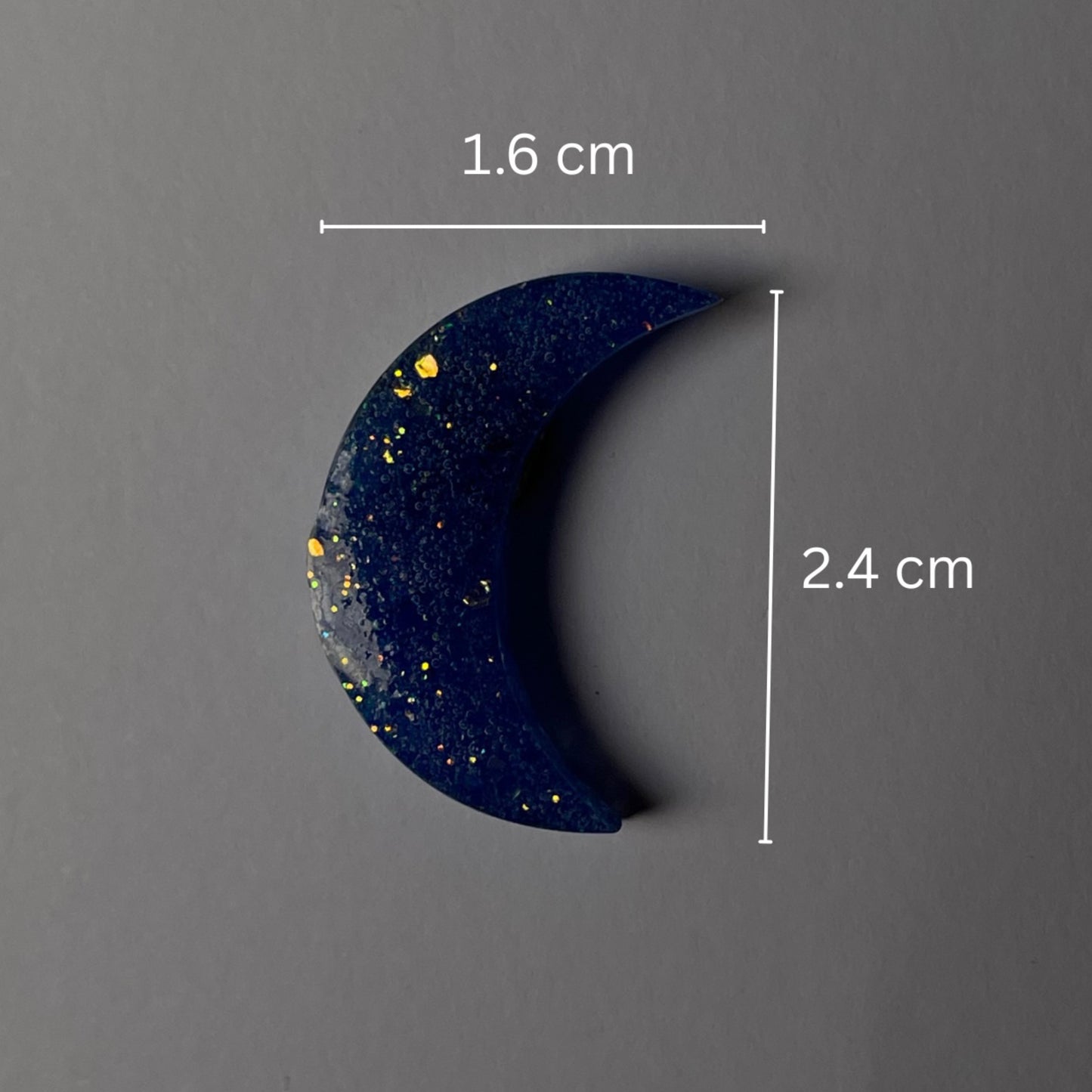 Blue Crescent glitter studs
