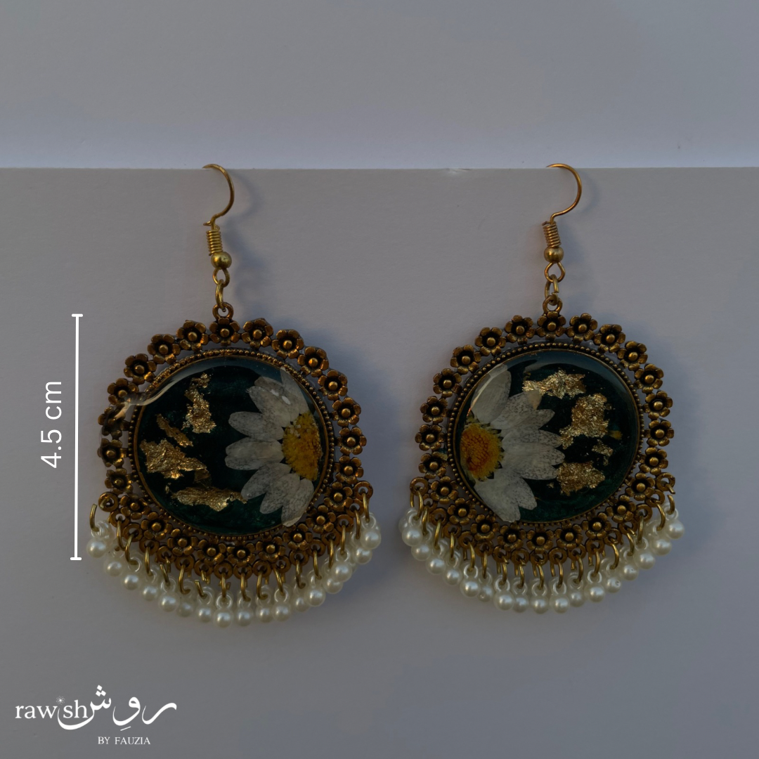 Royal Green Floral Jhumkas