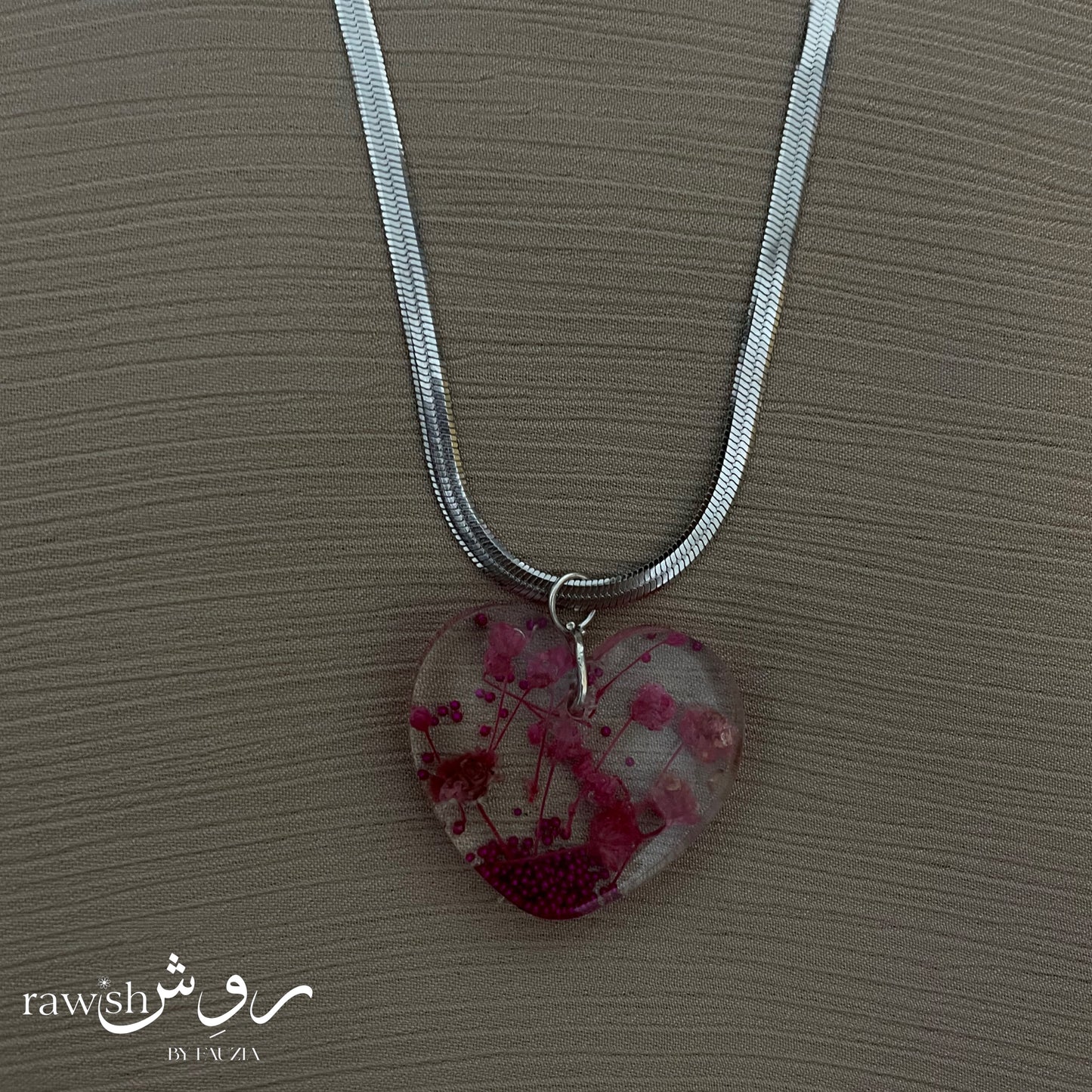Pink Blossom - Floral Heart Pendant