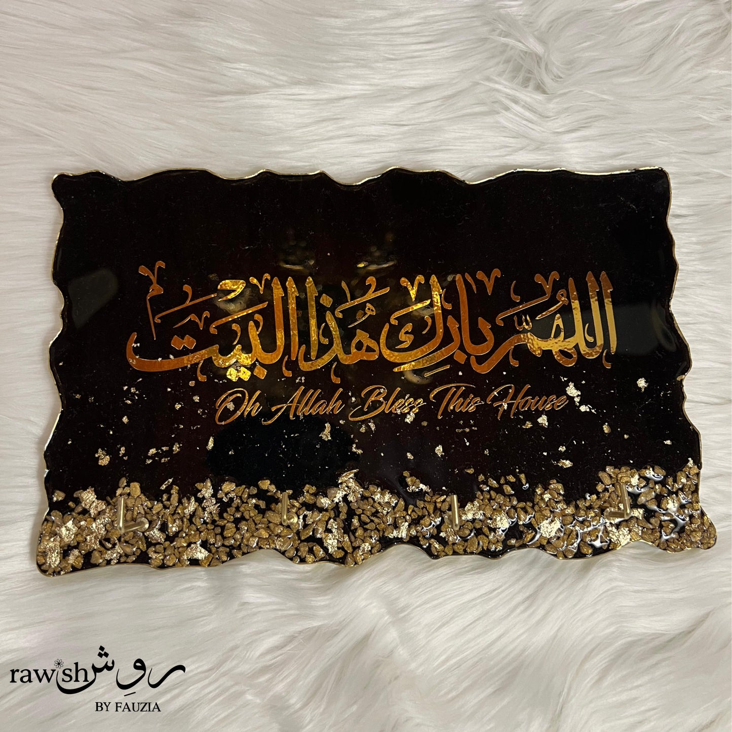 Black and Gold Resin Key Holder