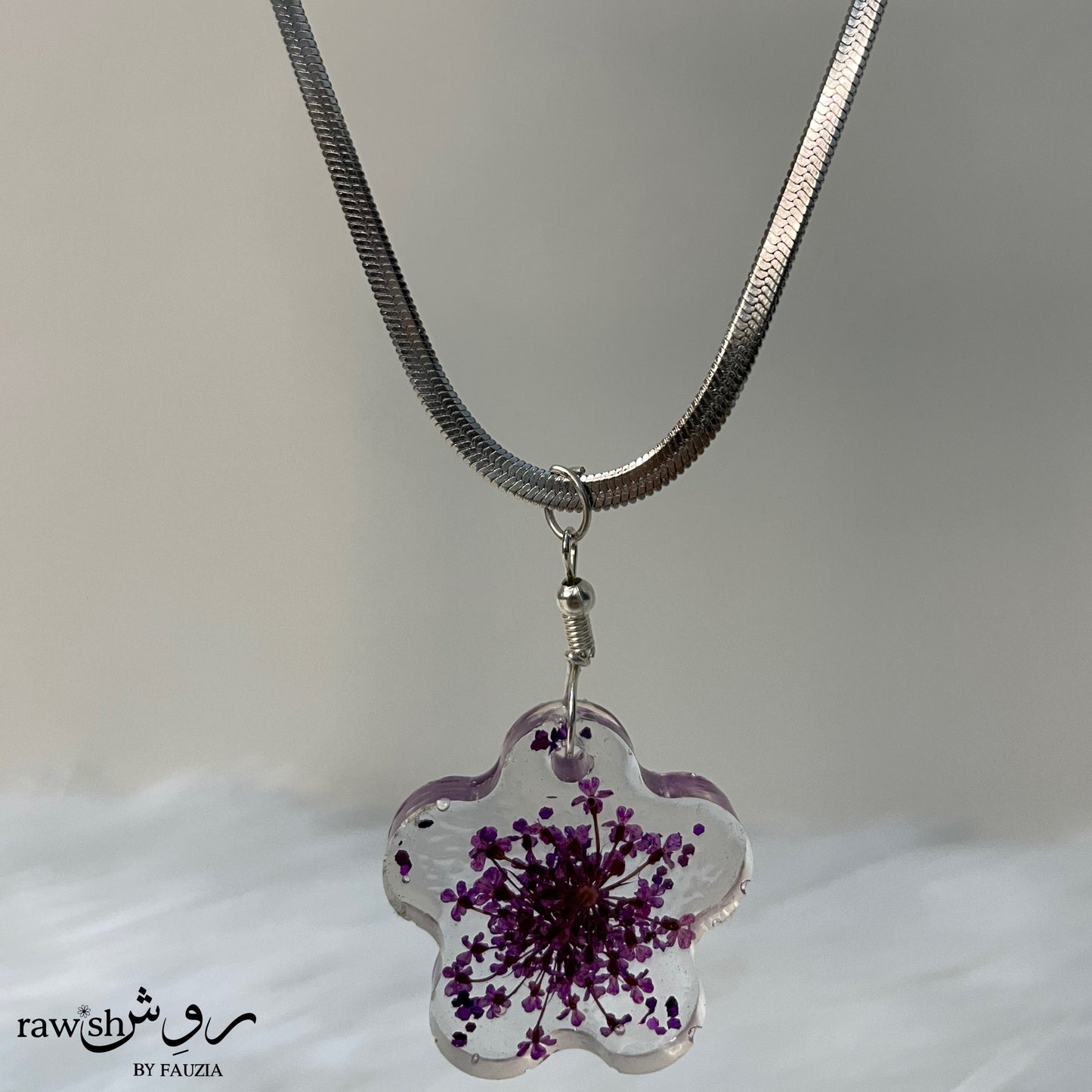 Purple flower shaped floral Pendant