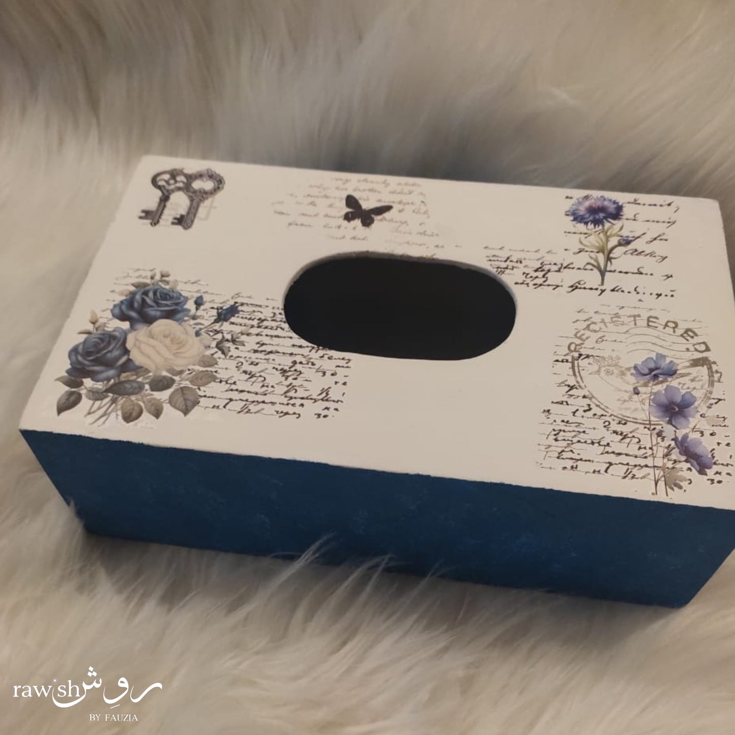 Decoupaged Tissue Box Cover