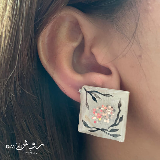 Hand painted glittery earrings