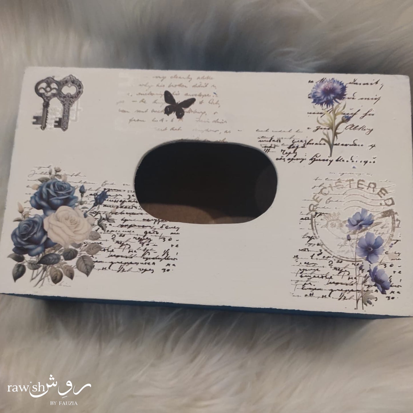 Decoupaged Tissue Box Cover