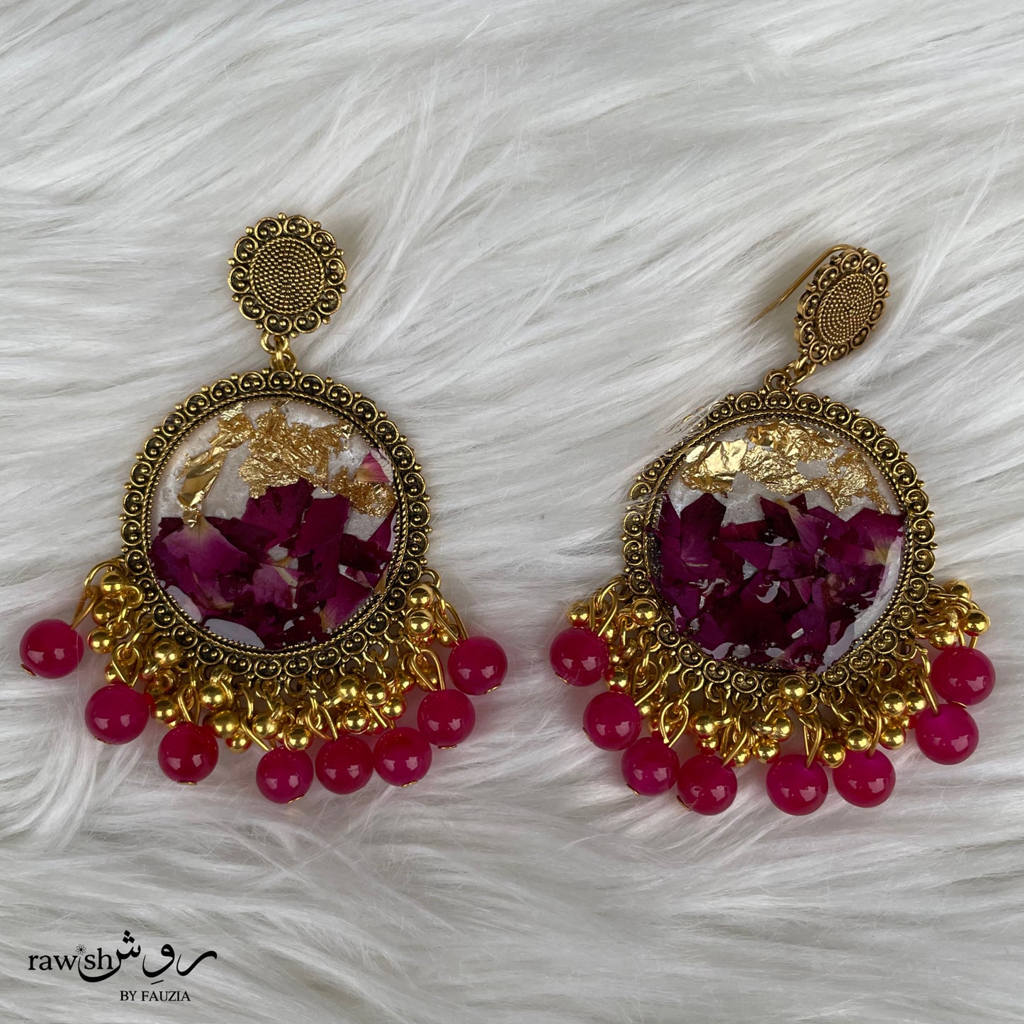 Rose and Gold Foil Jhumkas