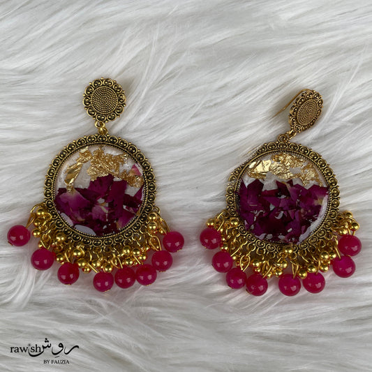 Rose and Gold Foil Jhumkas