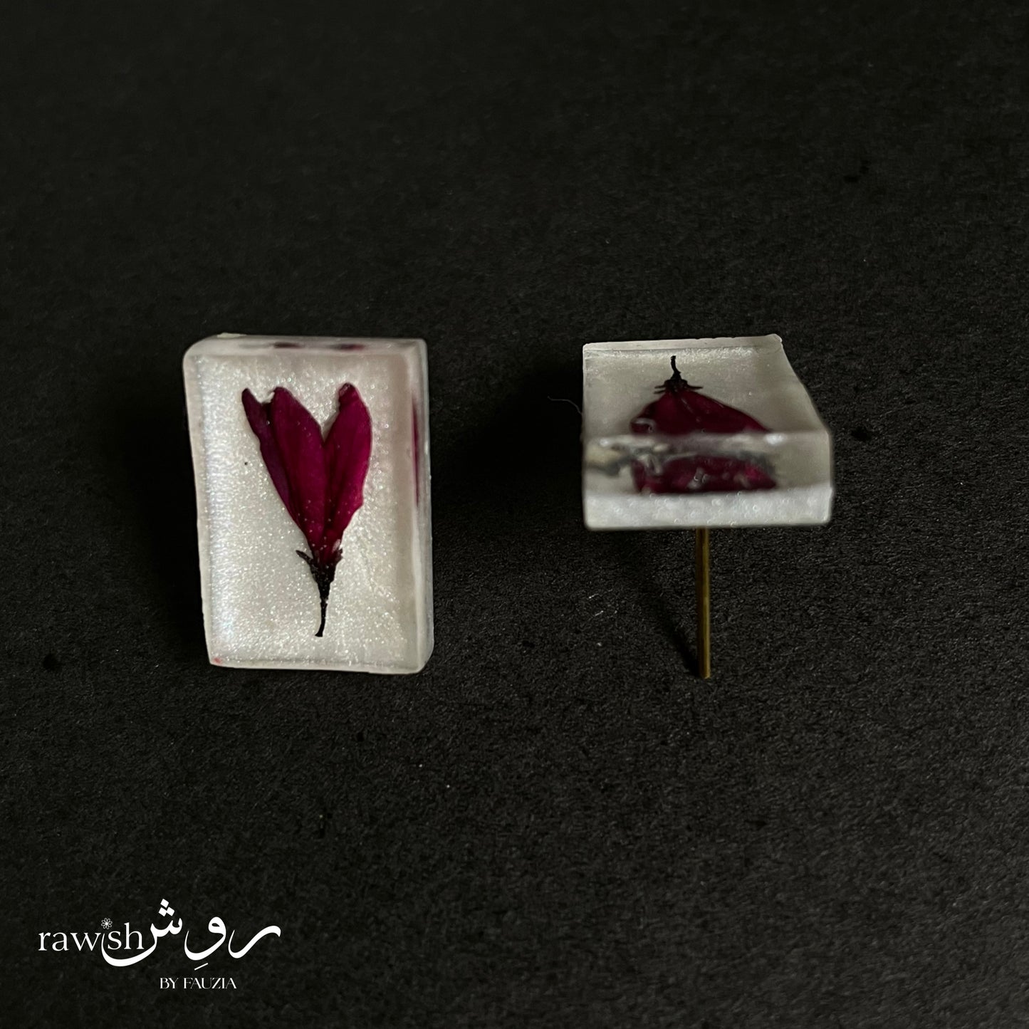 Pearl White Floral Studs