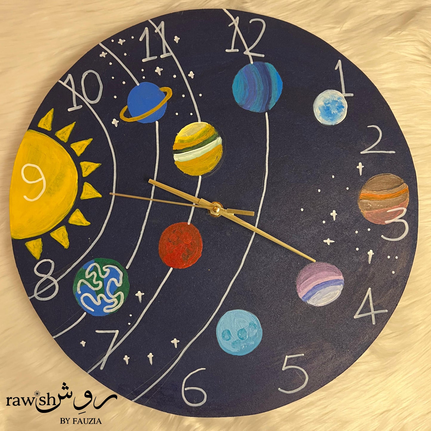 Handpainted Galaxy Wall Clock