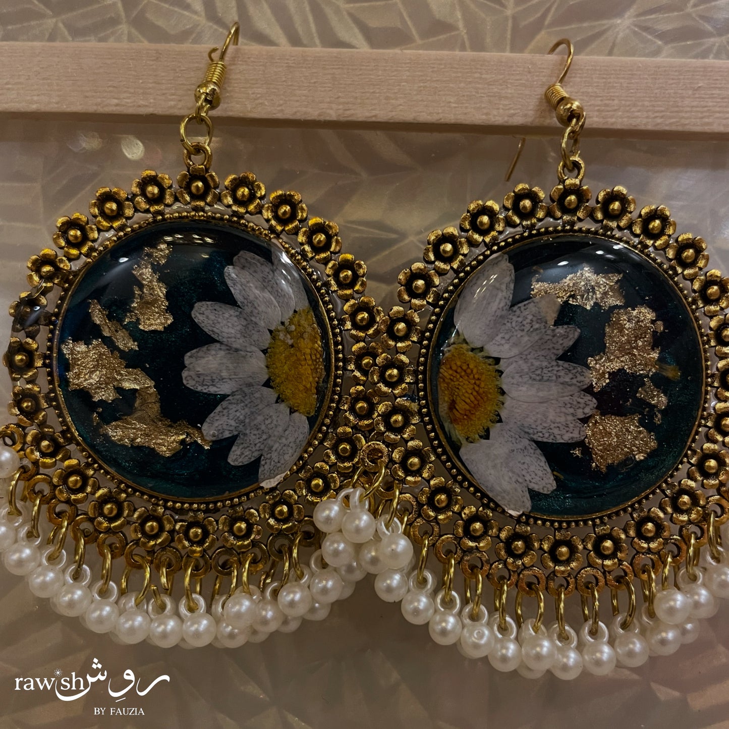 Royal Green Floral Jhumkas