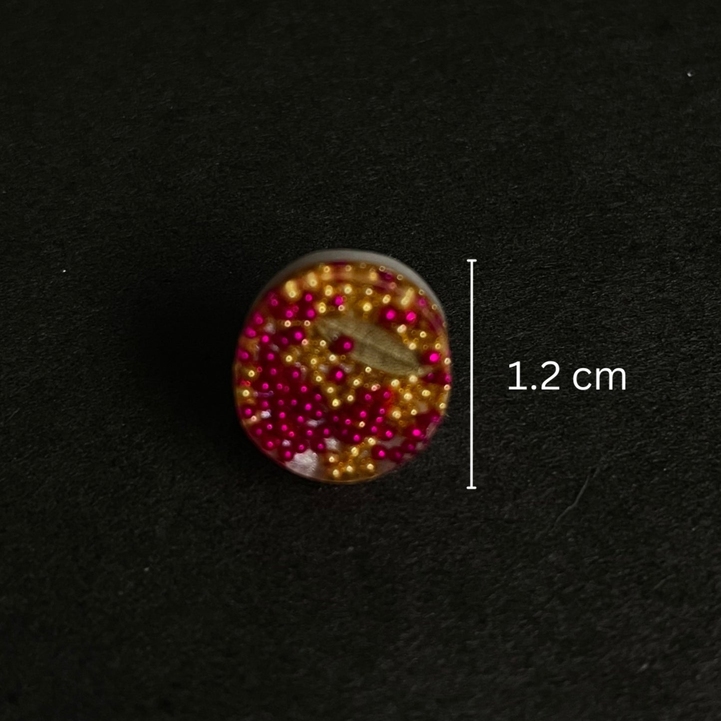 Golden and Pink Rhinestone round studs