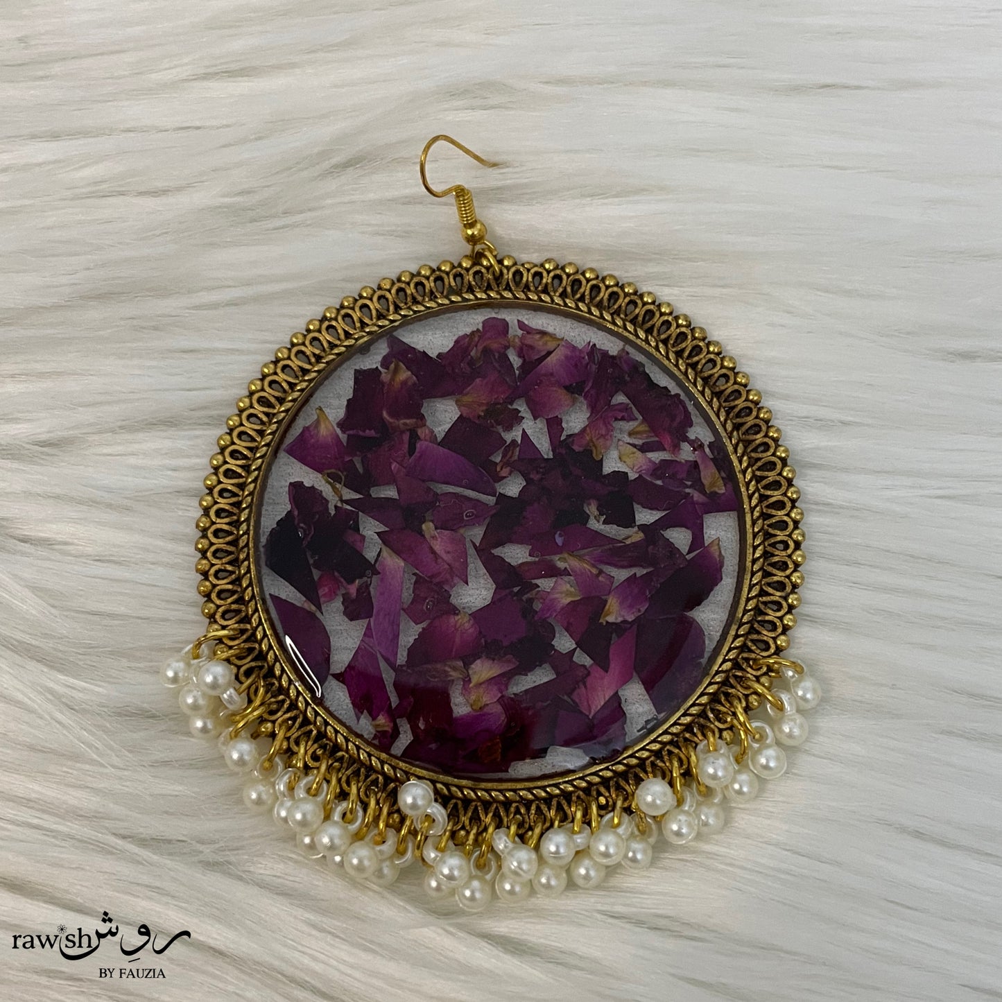 Preserved Rose Golden Jhumkas