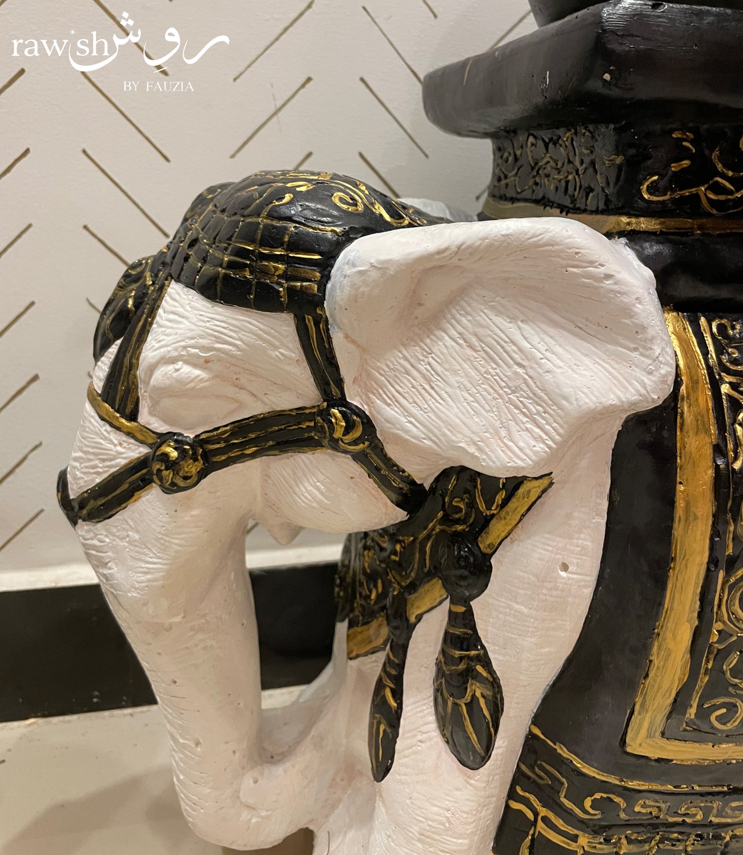 Premium Black Elephant Sculpture Set