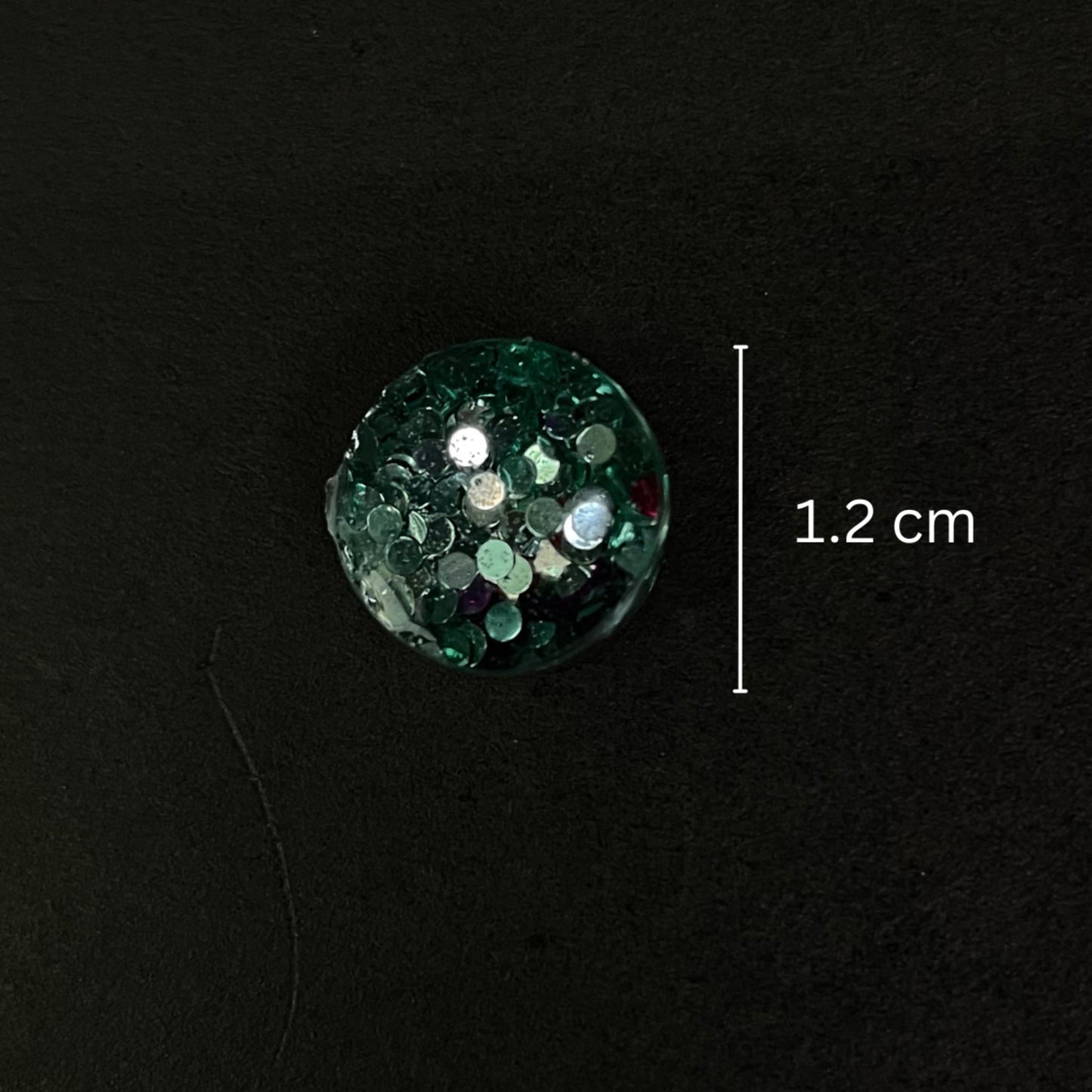 Turquoise Glitter round studs