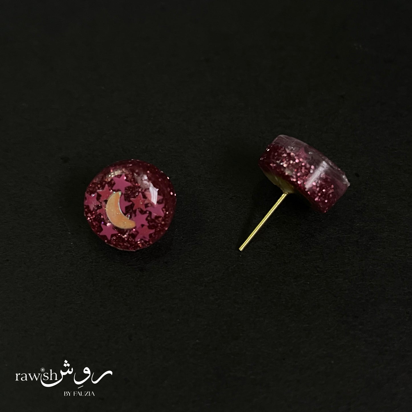 Starry Pink round studs