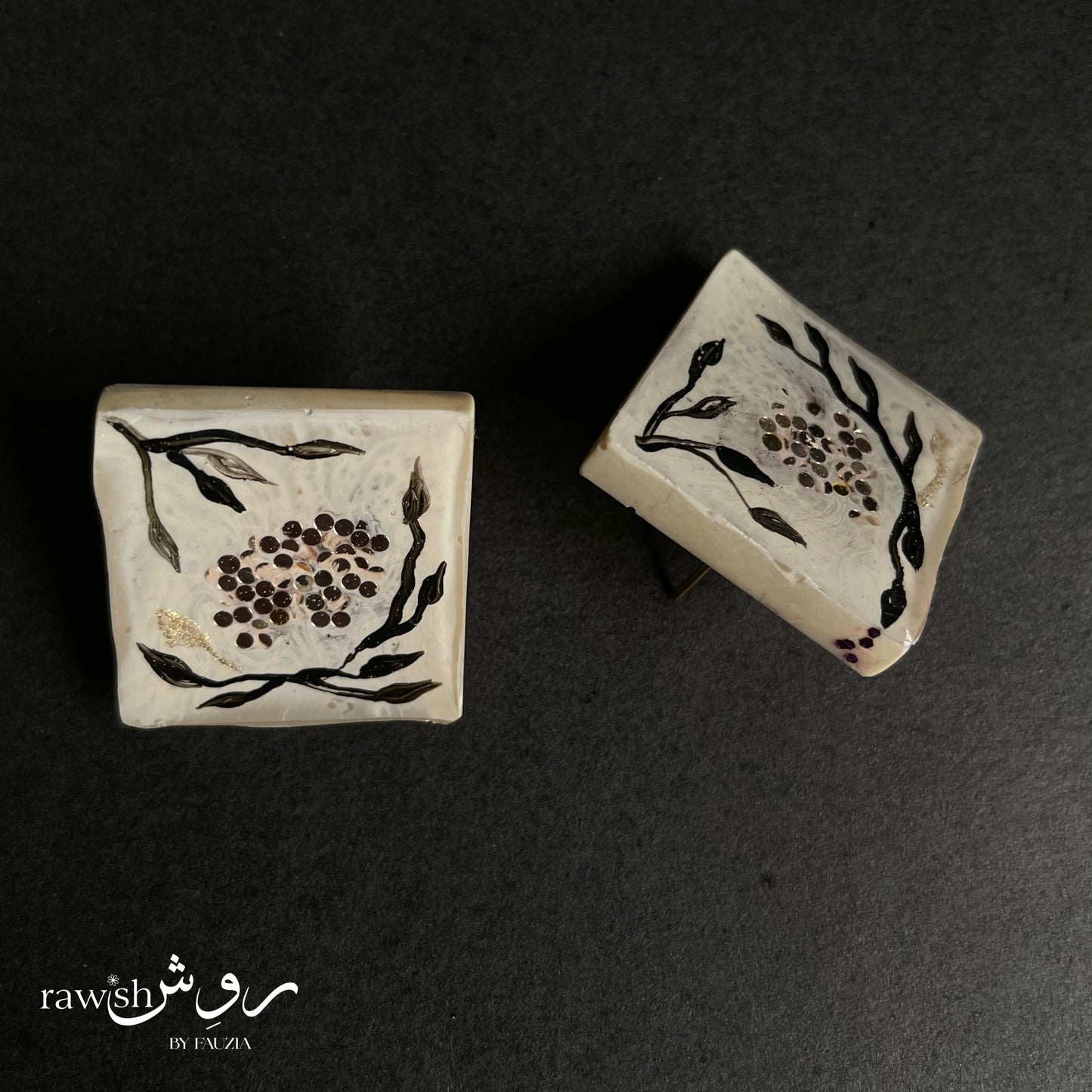 Hand painted glittery earrings