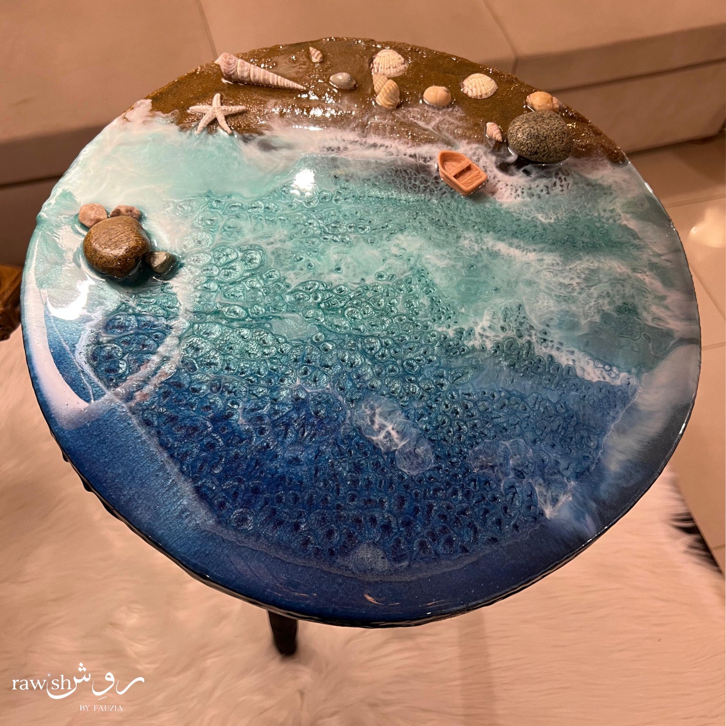 Turquoise Horizon - Ocean themed Resin Table