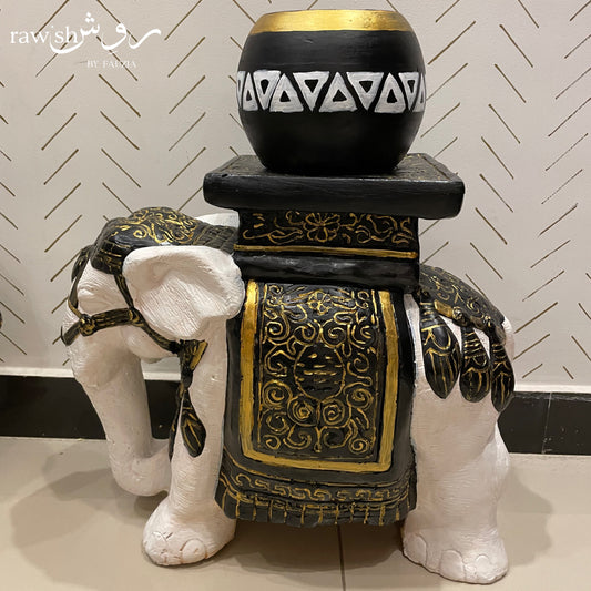 Premium Black Elephant Sculpture Set