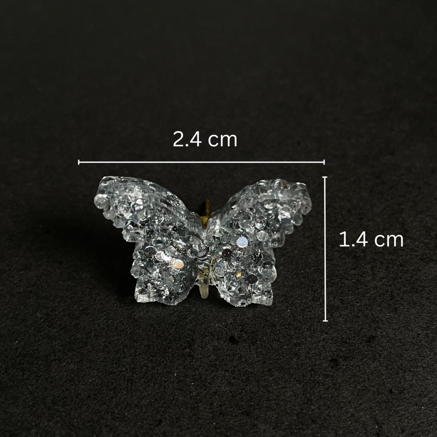Silver Glitter butterfly studs