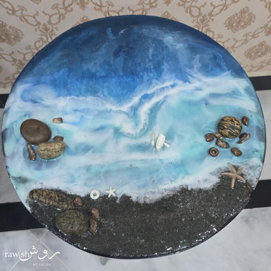 Moonlit Shore - Ocean themed Resin Table