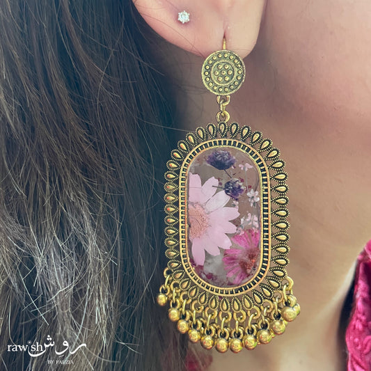 Classic Floral Oval Jhumkas