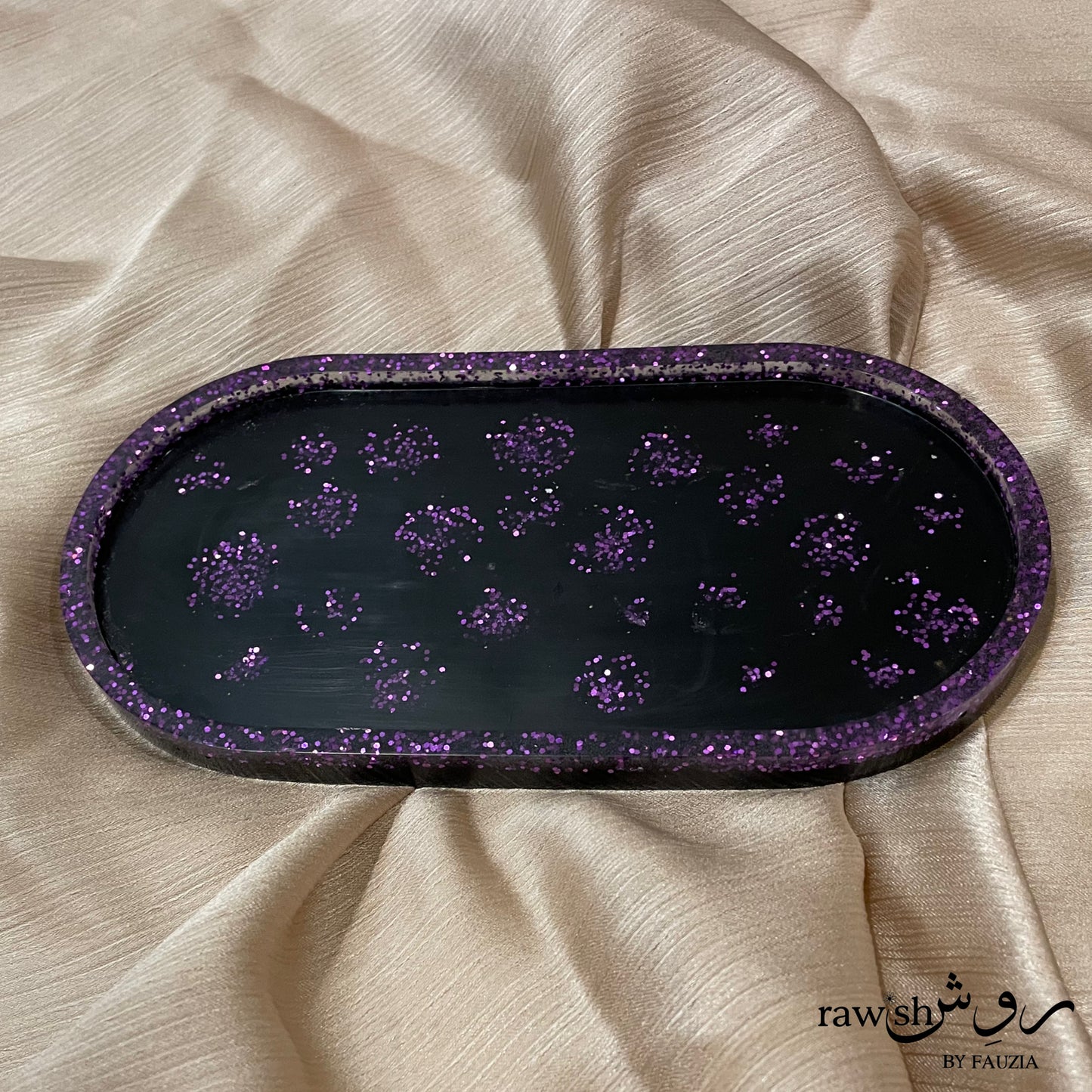 Purple Glittery Resin Trinket Tray