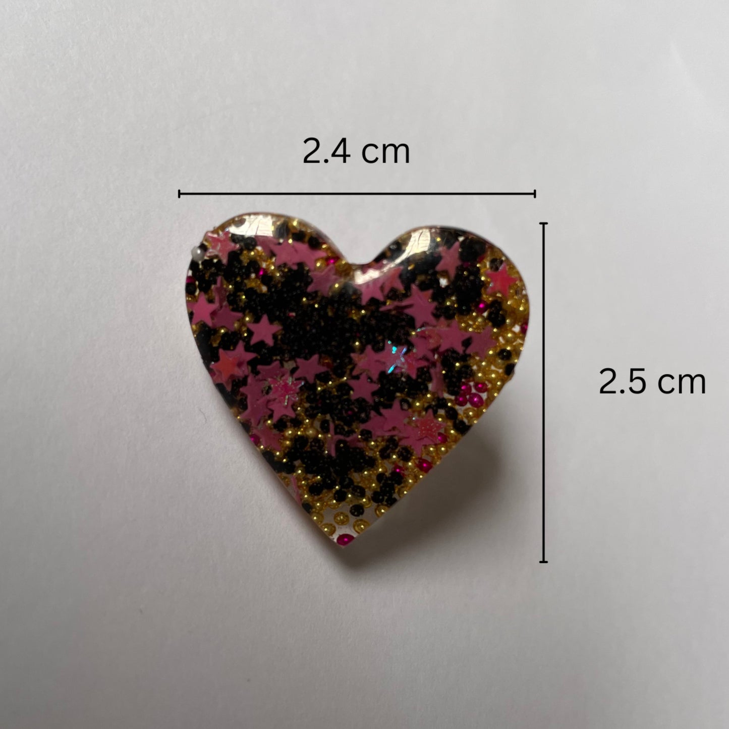 Glittery heart shaped earrings
