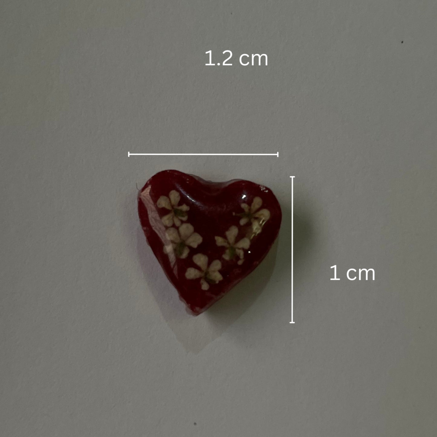 Red mini Floral heart studs