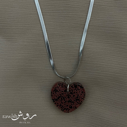 Black and Red Heart Pendant