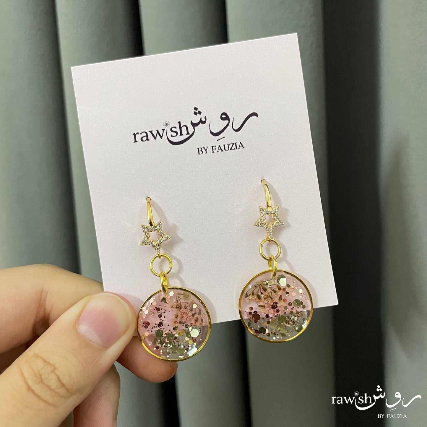 Pink sparkle Dangling earrings
