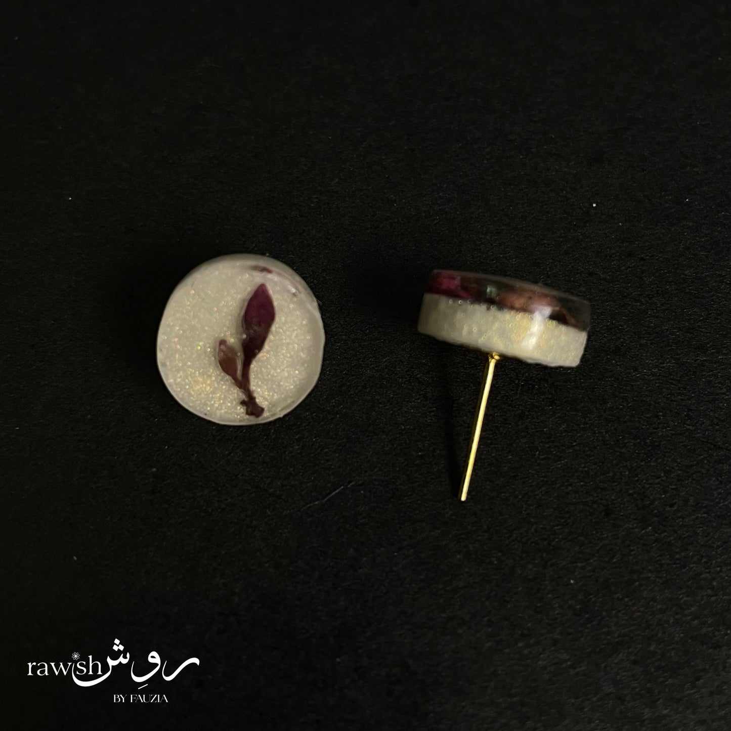 Serene White Floral round studs