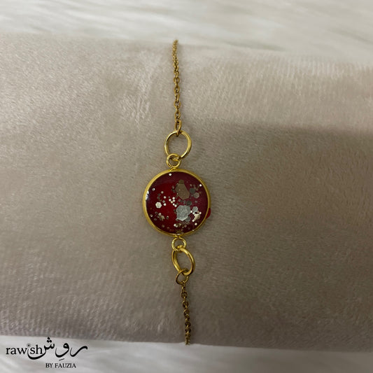 Red glittery bracelet