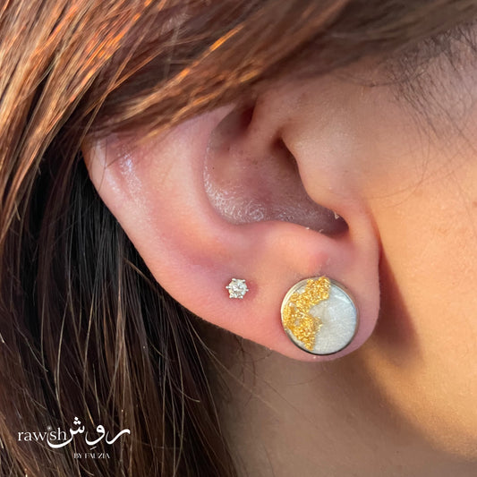 Mini studs with gold foil