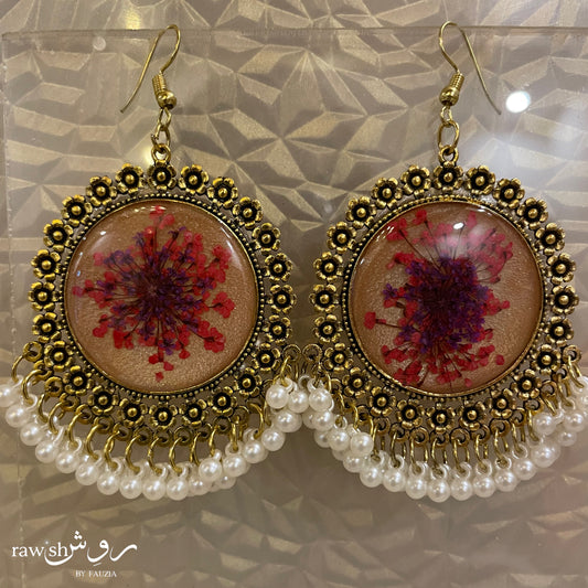 Rose Gold Floral Jhumkas
