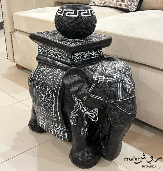 Black and White Elephant Sculpture