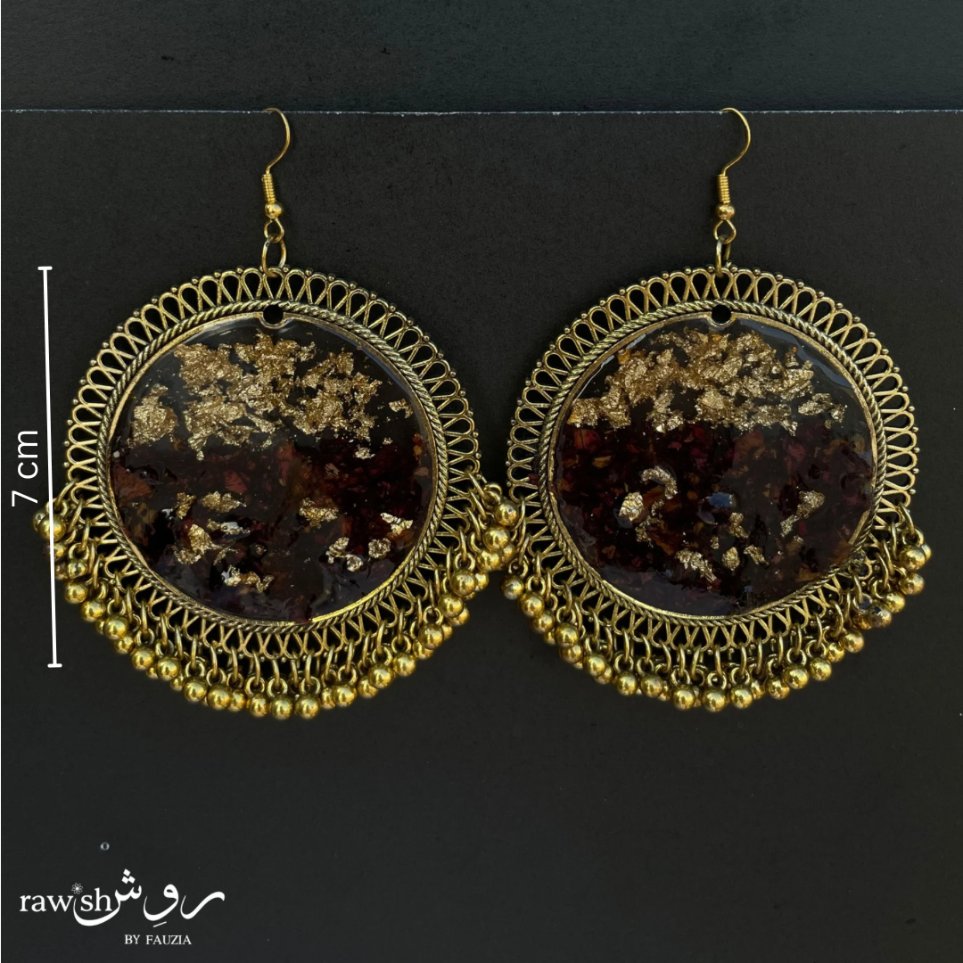 Rose and Gold Foil Jhumkas