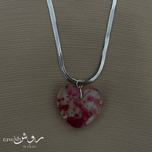 Pink Blossom - Floral Heart Pendant