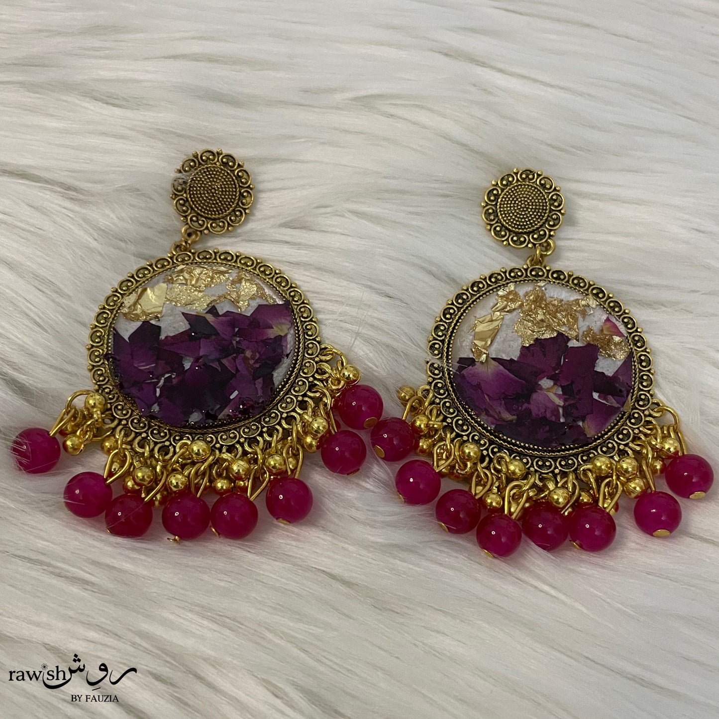 Rose and Gold Foil Jhumkas