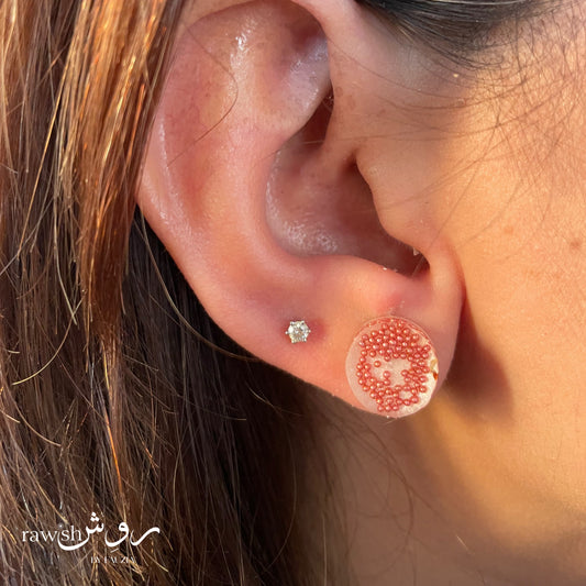 Dusty Pink Rhinestone round studs