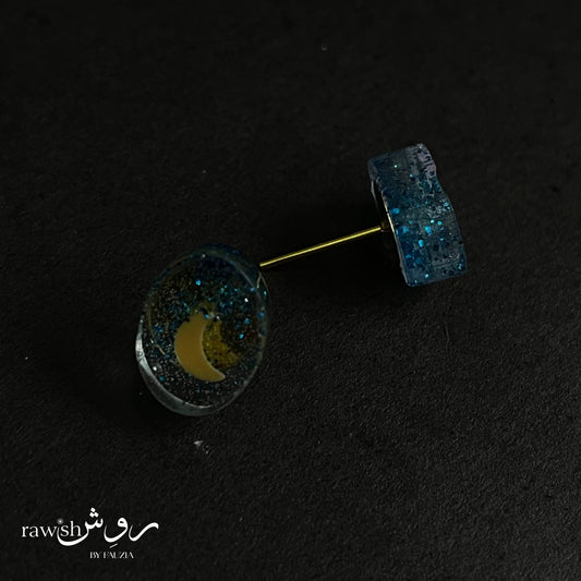 Blue mini oval studs