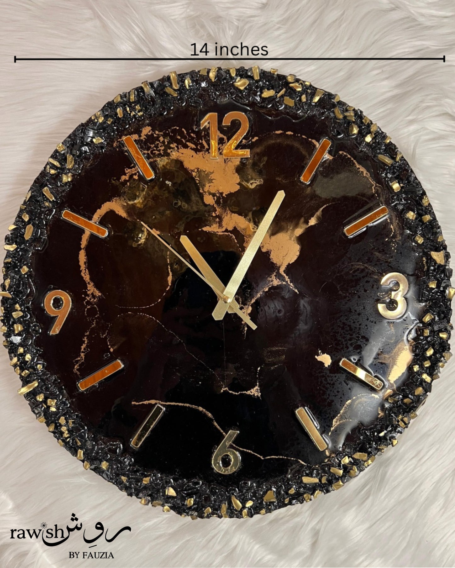 Midnight Ember - Resin Wall Clock