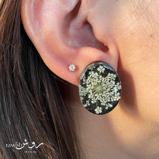 Black Ultimate Oval Earring
