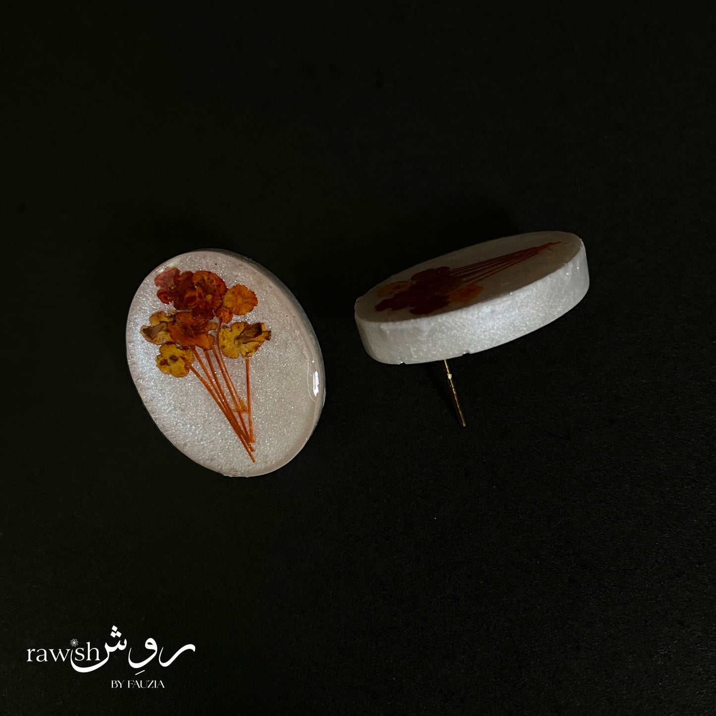 White Flower Bunch Earrings