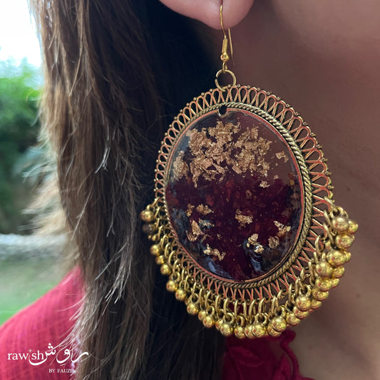 Rose and Gold Foil Jhumkas