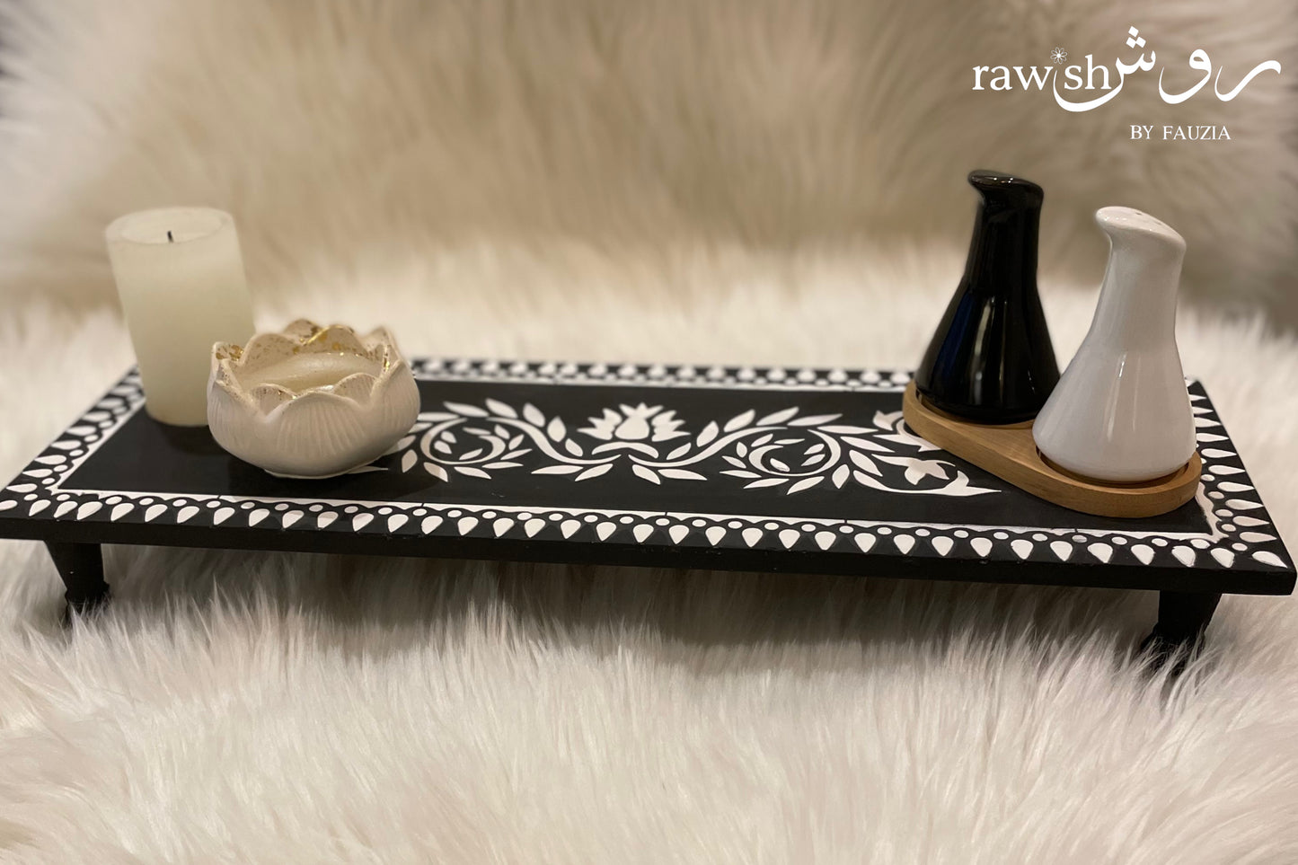 Black and White Riser Tray